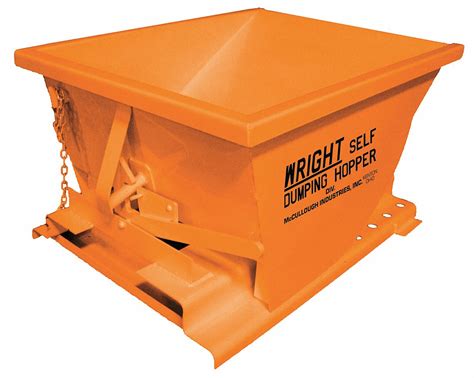 GRAINGER APPROVED Orange Self Dumping Hopper 7 0 Cu Ft 4 000 Lb Load