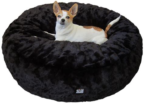 Luxury Faux Fur Dog Bed Black Solid Large Paws4peacellc Store