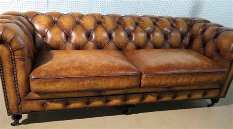 Distressed Leather Chesterfield Sofa For Sale At 1stdibs