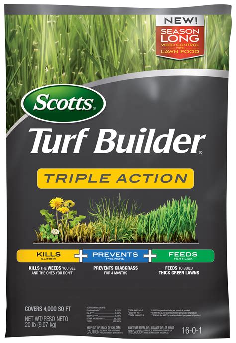 This lawn fertilizer feeds to protect your grass from the heat and drought of the southern climate. Scotts® Turf Builder® Triple Action - Scotts