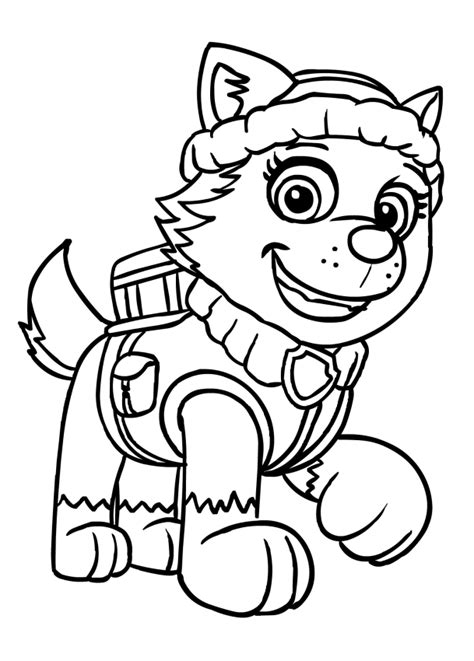 Everest Paw Patrol Dog Coloring Page 2 Patrulla Canina Para Pintar