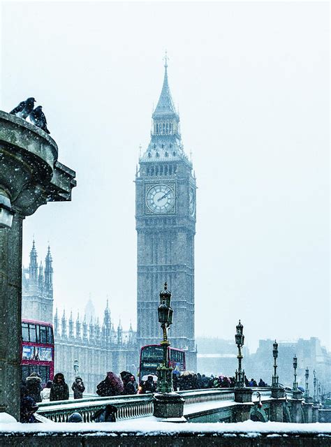 Big Ben And Westminster Bridge In Snow Photograph By Doug Armand Fine