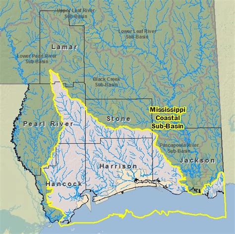 Risk Map Mississippi Coastal Sub Basin