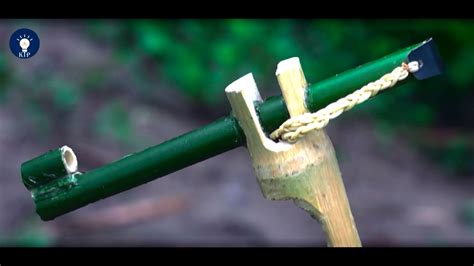 How To Make Easy Survival Slingshot By Bamboo Youtube
