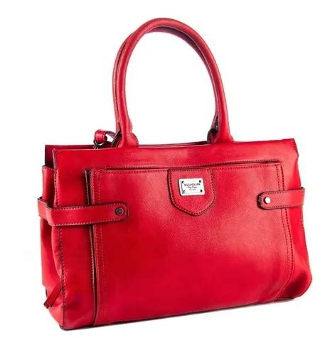 Bolsa Shopper Quiaglia Q751 Diseño Liso De Cuero Sintético Roja Con