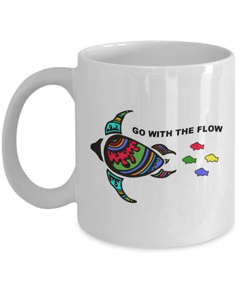 Go With The Flow Turtle Mug Turtle Lover Mug Turtle Mug Cup