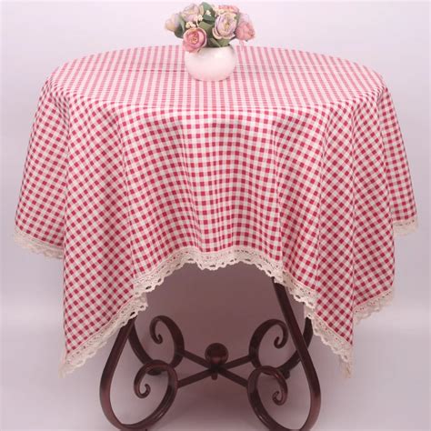 Curcya Red Plaid Tablecloths Household Linen Cotton Customize Table