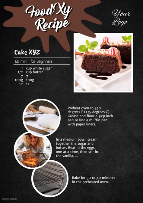 Recipe Cake Baking Food Manual Tutorial Blog Template Postermywall