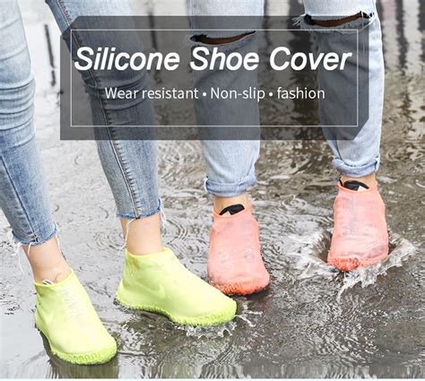 Silicone Waterproof Shoe Cover Outdoor Rainproof Hiking Skid Proof Shoe