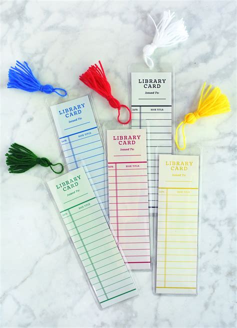 Library Card Bookmark Free Printables Handmade Finest