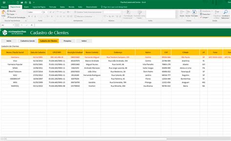 Exemplo De Planilha Para Cadastro De Clientes Novo Exemplo