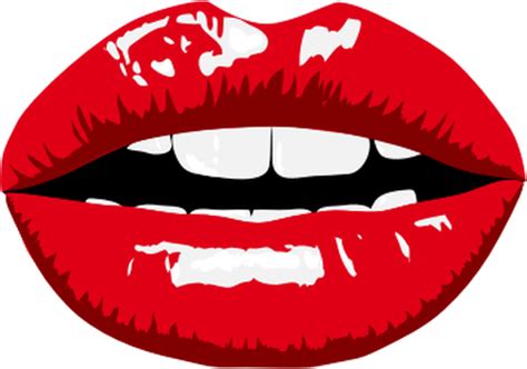 Glossy Red Lips Public Domain Vectors