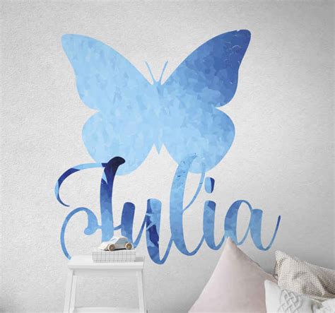 Painted Butterflies Name Butterfly Decals For Walls Tenstickers