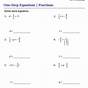 Equations With Fractions Worksheet