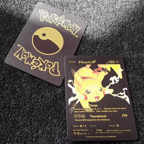 Pokemon Thunderbolt Pikachu V Shiny Metallic Black Collectors Ccg Card