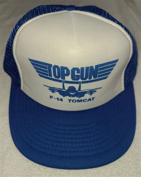 Top Gun F 14 Tomcat True Vintage Trucker Hat Baseball Cap Snapback Navy