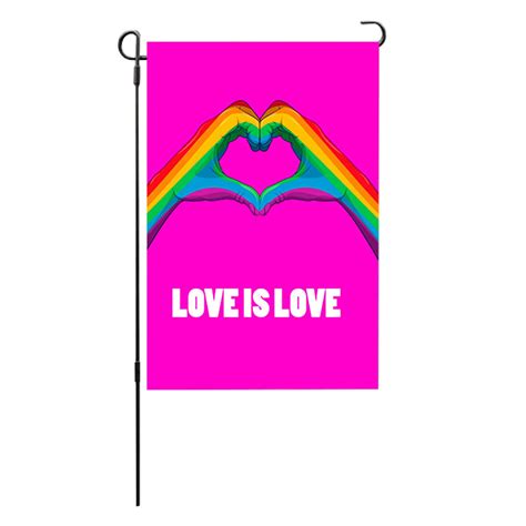 george love is love rainbow garden flag vertical double sided pride gay pride lgbt pansexual