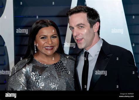 mindy kaling and bj novak attend the vanity fair oscar party at wallis annenberg center for the
