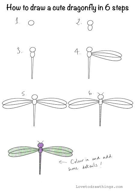 How To Draw A Cute Dragonfly In 6 Steps