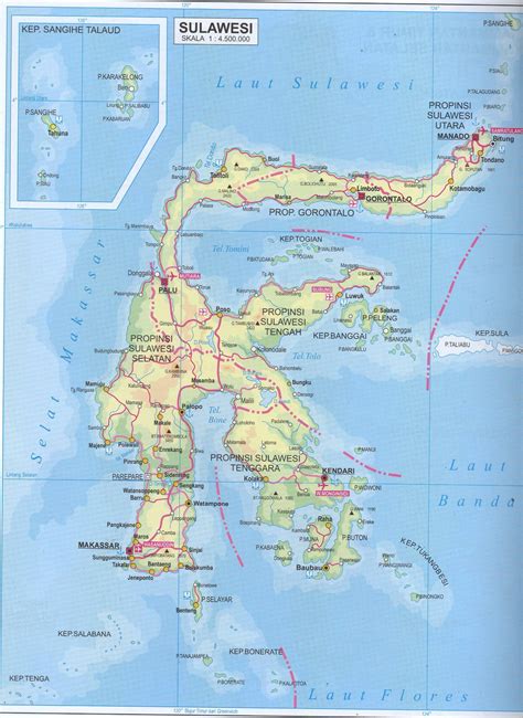 Peta Pulau Sulawesi Lengkap Studyhelp