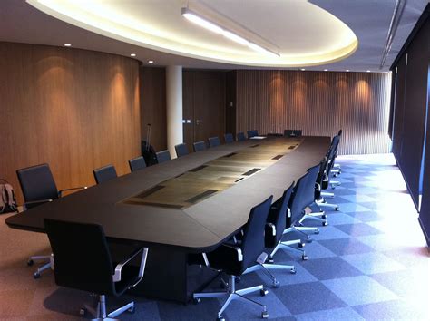 Dynamic X2 Monitors In Retracted Position Conference Room Design