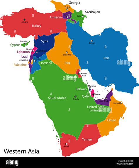 Western Asia Map Stock Photo 61102984 Alamy