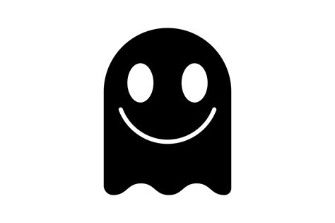 Halloween Icon Black Smile Ghost Emoji Illustration Par Purplebubble