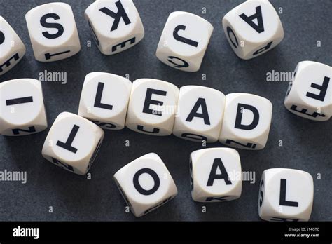 Word Lead On White Toy Cubes Stock Photo Alamy