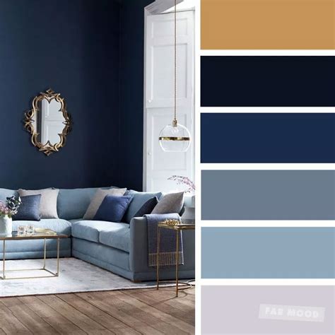 Blue Gray Living Room Color Scheme Modern Interior Design