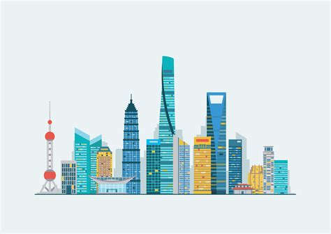 Shanghai Skyline By Antikwar On Creative Market Shanghai Skyline