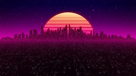 Full Hd 10 Hours Synth City Screensaver Wallpaper Youtube