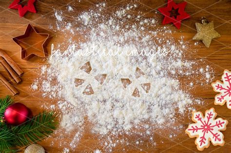Christmas Flour Angel Digital Background Kitchen Baking Snow Etsy