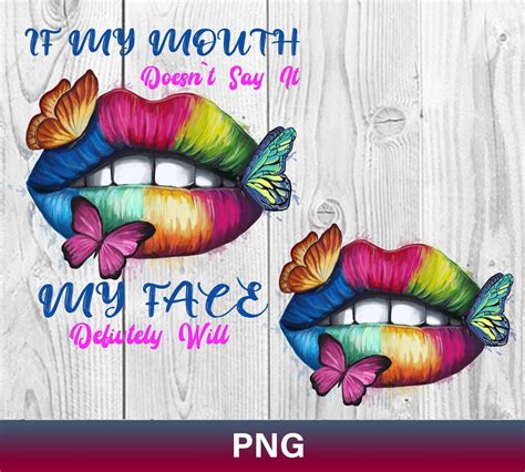 Hippie Lips Png Rainbow Lips Png Lips And Butterflies Lgbt Etsy