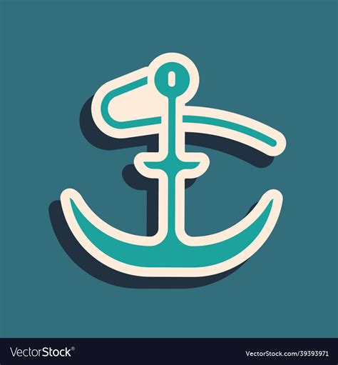 Green Anchor Icon Isolated On Background Vector Image