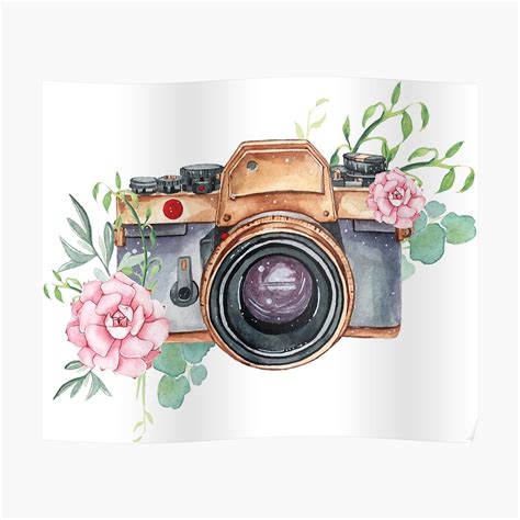 Watercolor Camera Watercolor Flowers Photographer T Photography