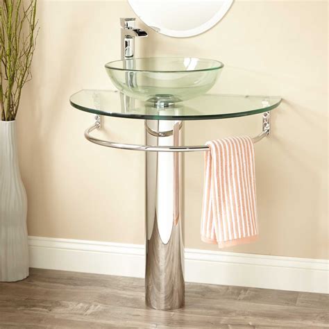Typical basin depth is 5 to 8 inches. Modern Pedestal Sink With Towel Bar - HomesFeed