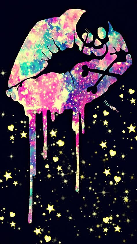 #Pinklips | Skull wallpaper, Galaxy wallpaper, Art