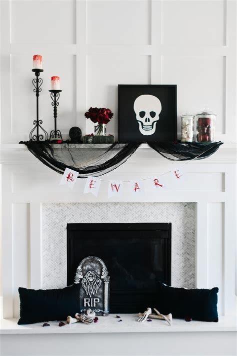 See more ideas about halloween mantel, halloween, halloween decorations. How to Style a Creepy Halloween Mantel... | The TomKat ...