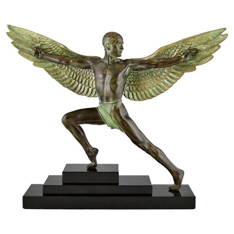 Icarus An Art Deco Sculpture Of A Winged Male Nude Attributed To Schmidt Hofer At 1stdibs Art