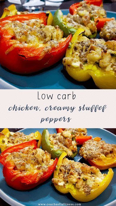 Delicious Low Carb Creamy Chicken Stuffed Peppers Amazing Recipe