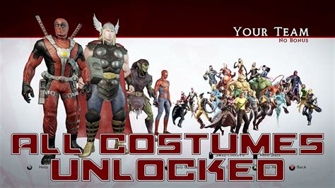 Marvel Ultimate Alliance 2 All Character Costumes Unlocked Youtube