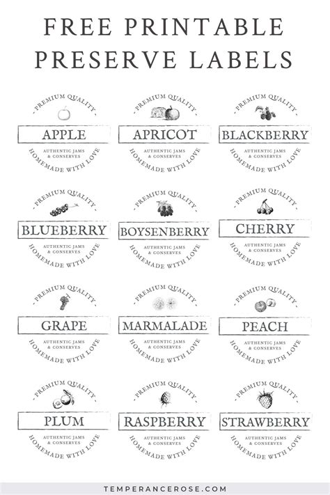 Free Printable Preserve Labels For Your Homemade Jams And Jellies