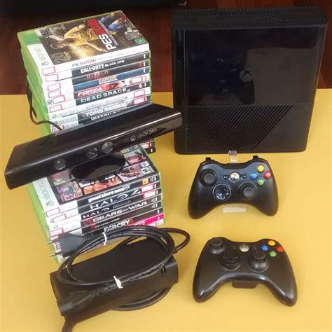 Xbox 360 Completo Com 2 Controles Kinect Jogos Acesse R 82990