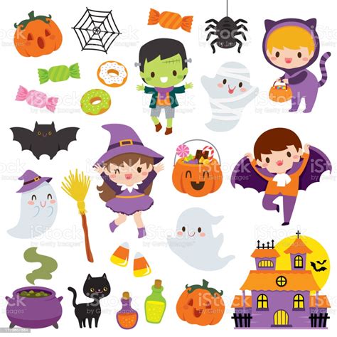 You can download the cute halloween cliparts in it's original format by loading the clipart and. Cute Halloween Clipart Set Stock Illustration - Download ...