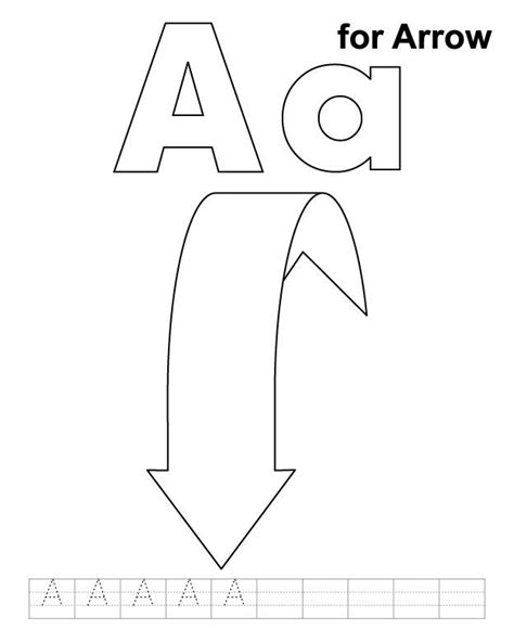 Add to favorites stress free witchy coloring page: A for arrow coloring page with handwriting practice ...