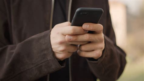 Closeup Man Hands Texting Mobile Phone Stock Footage Sbv Storyblocks