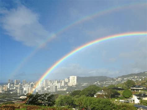 Double Rainbow Over Honolulu Photo By Sid Slom Hawaii Reporter