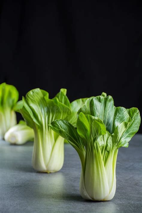 Fresh Raw Baby Bok Choy Or Pak Choi Chinese Cabbage Stock Image Image