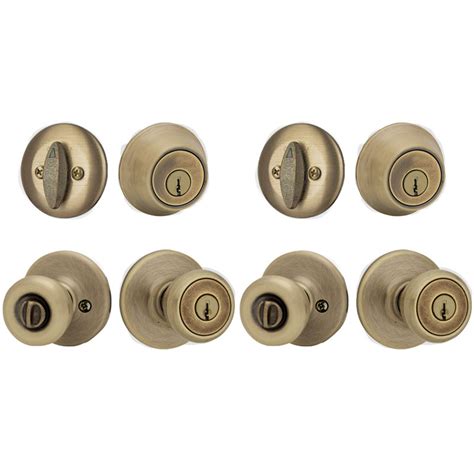 Kwikset Tylo Two Knobs And Two Single Cylinder Deadbolts Entry Combo