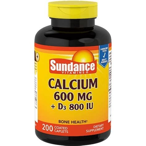 2 Pack Sundance Vitamins Calcium 600 Mg D3 800 Iu 60 Ea Walmart